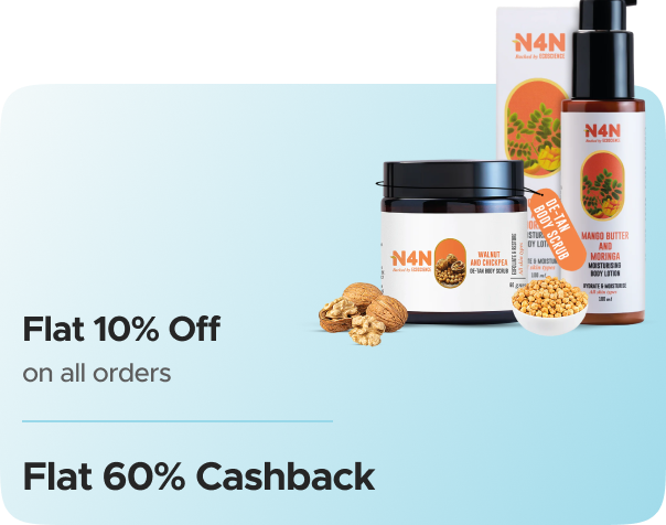 Nature 4 Nature — Flat 10% Off on all orders + Flat 60% CasKaro Cashback + Flat 60% Cashback